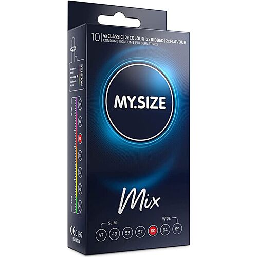 Préservatifs MY SIZE MIX 60 MM - Variété de textures et saveurs