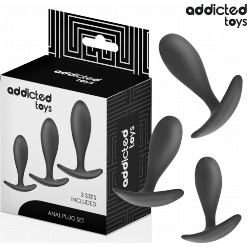 Lot de 3 plugs anaux ADDICTED TOYS Modèle 2 pour tous niveaux