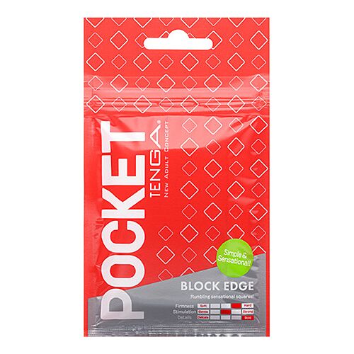 Masturbateur Tenga Pocket Block Edge avec textures cubiques