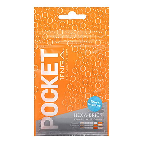 Masturbateur Tenga Pocket Hexa-Brick avec textures hexagonales