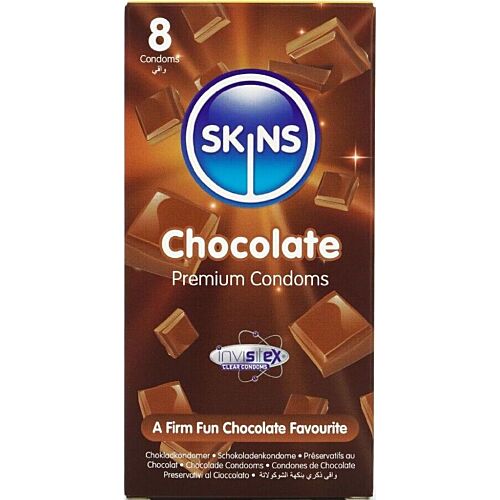 Préservatifs SKINS Chocolat - Pack de 8 avec saveur délicieuse