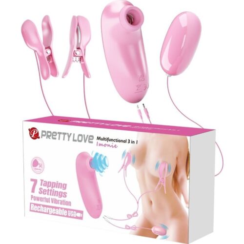 Kit de jouets sexuels Pretty Love Imonie 3 en 1 avec suceur et stimulateurs