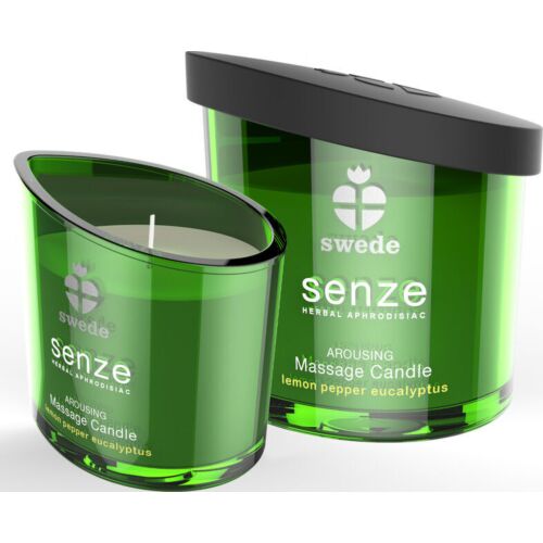 Bougie de Massage SWEDE Senze Arousing - Citron, Poivre, Eucalyptus