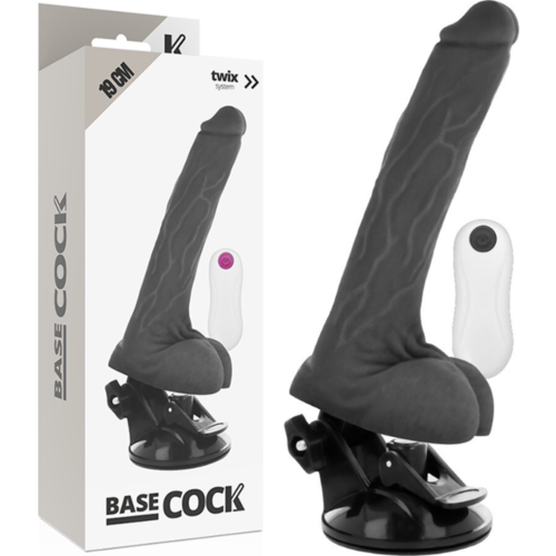 Vibrateur réaliste BASECOCK 19 cm avec télécommande