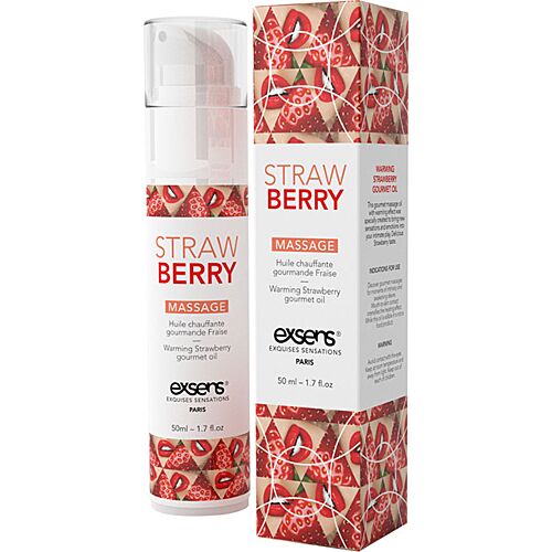Huile de massage Exsens Strawberry 50ml avec effet chauffant