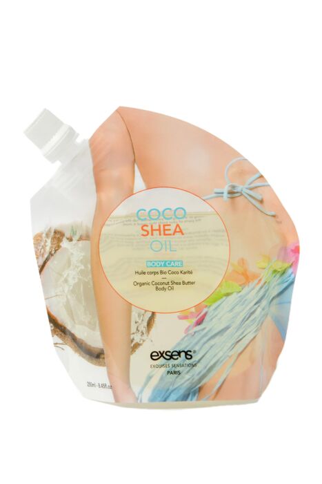 Huile de Massage Exsens Coco Shea Butter 250 ml - Parfum doux de coco Huile de Massage Exsens Coco Shea Butter 250 ml - Parfum doux de coco