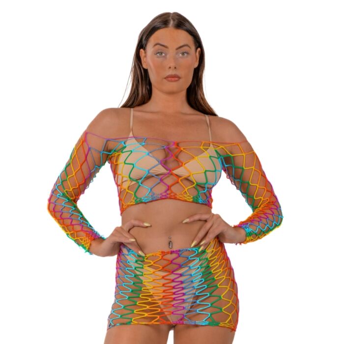 Lace by LJ Rainbow Crop Top and Skirt Set Lace by LJ Rainbow Crop Top and Skirt Set