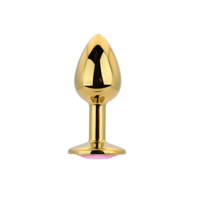 Toosh Gold Metal Butt Plug Small Pink Stone Toosh Gold Metal Butt Plug Small Pink Stone