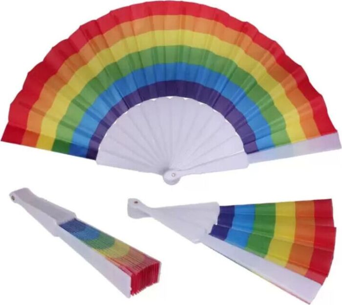 Abanico PRIDE Tela Bandera LGBT - Colorido y Divertido Abanico PRIDE Tela Bandera LGBT - Colorido y Divertido