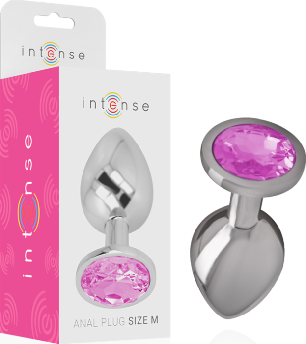 Plug anal en aluminium INTENSE avec bijou en cristal rond