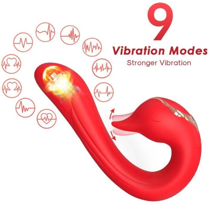 ARMONY - DELFIN VIBRATOR MULTIPOSITION & HEAT EFFECT RED ARMONY - DELFIN VIBRATOR MULTIPOSITION & HEAT EFFECT RED