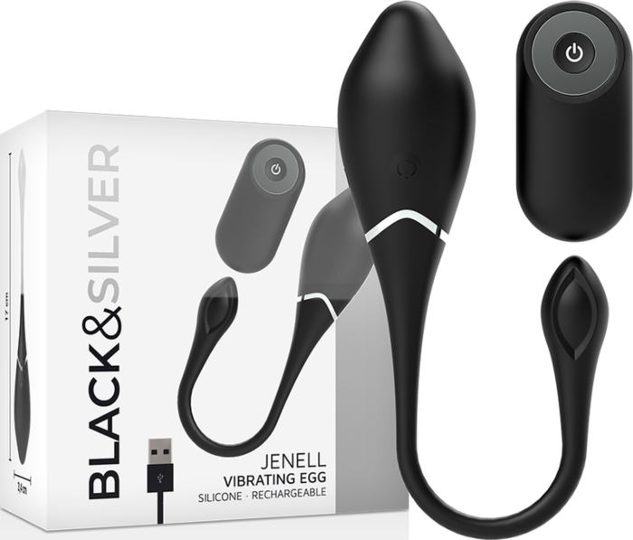 Huevo vibrador BLACK&SILVER Jenell recargable Huevo vibrador BLACK&SILVER Jenell recargable