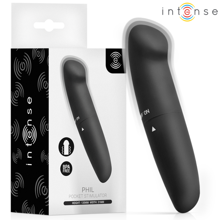 Vibromasseur INTENSE FUN TOYS PHIL G-SPOT noir 13 cm
