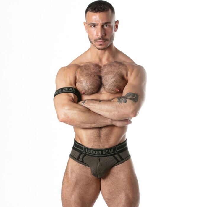 LOCKER GEAR - SPORT MESH JOCK BRIEF KHAKI M LOCKER GEAR - SPORT MESH JOCK BRIEF KHAKI M