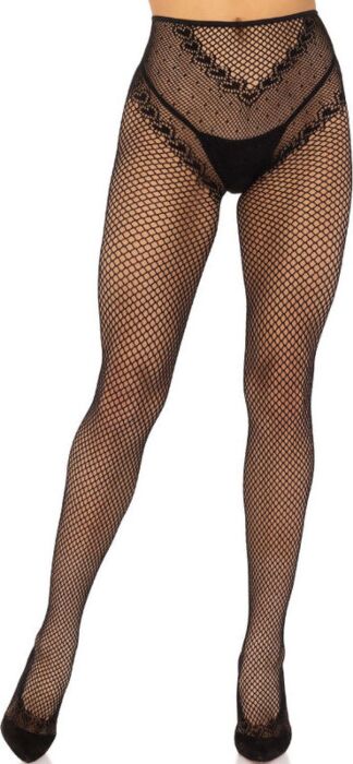 Medias Rejilla Leg Avenue Coeur Noir Élégance