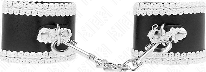 Muñequera BDSM KINK Negra con Encaje Ajustable Muñequera BDSM KINK Negra con Encaje Ajustable