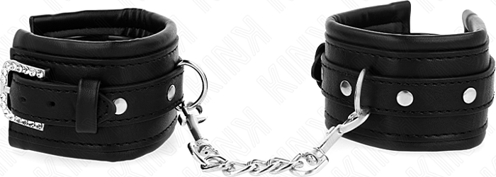 Muñequeras BDSM KINK Ajustables con Diamantes Imitación Muñequeras BDSM KINK Ajustables con Diamantes Imitación