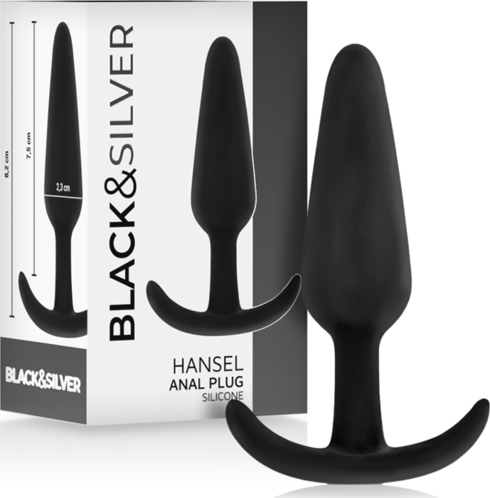 Plug anal BLACK&SILVER Hansel silicona terciopelo Plug anal BLACK&SILVER Hansel silicona terciopelo