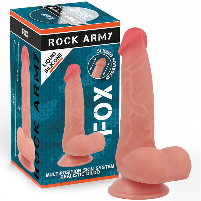 ROCKARMY - FOX DILDO REALISTA DDUAL DENSITY LIQUID SILICONE 19 CM -O- 3.2 CM