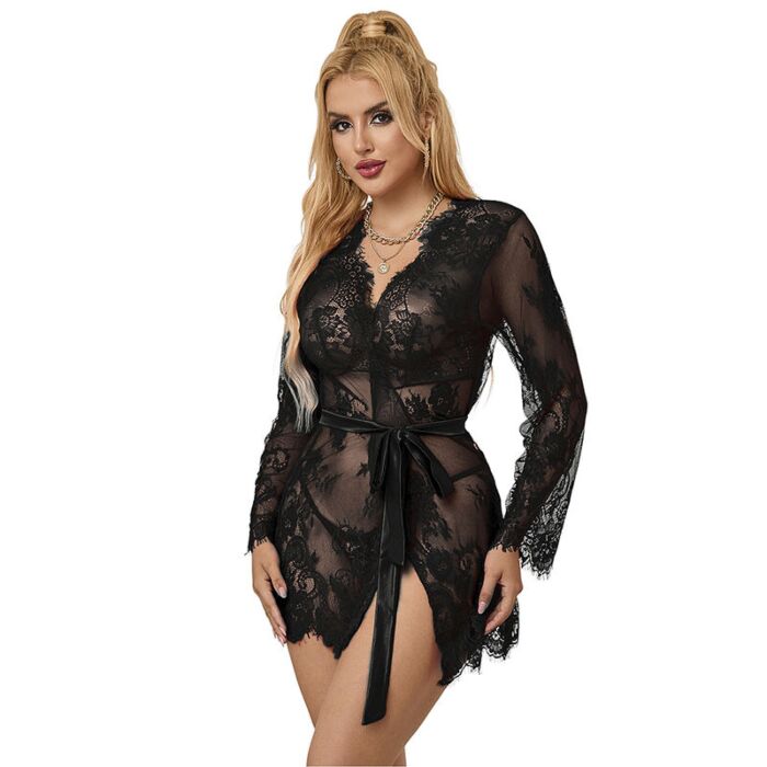 SUBBLIME - 953768 LACE NIGHTGOWN + THONG BLACK L/XL SUBBLIME - 953768 LACE NIGHTGOWN + THONG BLACK L/XL