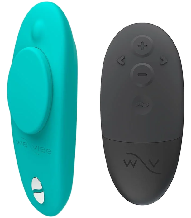 Vibromasseur de culotte WE-VIBE MOXIE+ à clip magnétique Aqua